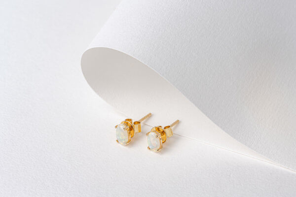 boucle-doreille-or-jaune-ovale-opale Lehat Ovale